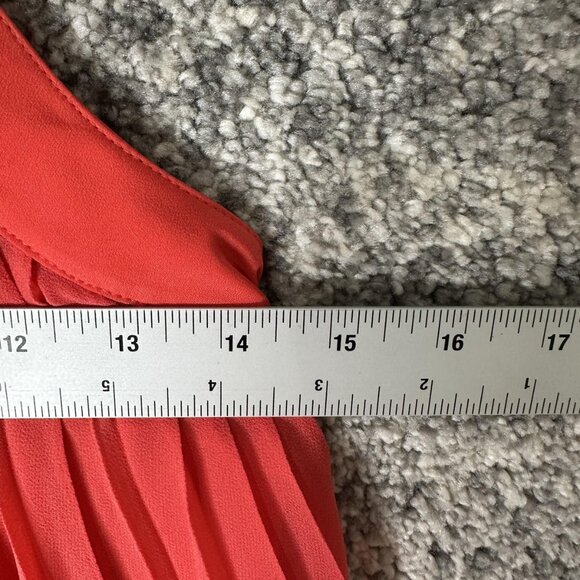 Michael Michael Kors Dress Womens XS Red Pleated Maxi Strappy Sangria MU78WB37R3 - Picture 2 of 7